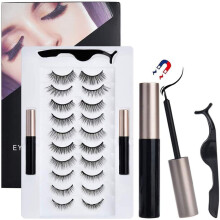 Easy to Use Magnetic Eyelashes Kit, Adjustable Size Magnetic Lashes with Applicator, Easy to Use All-Day Wear Waterproof Eyeliner for Beginners and