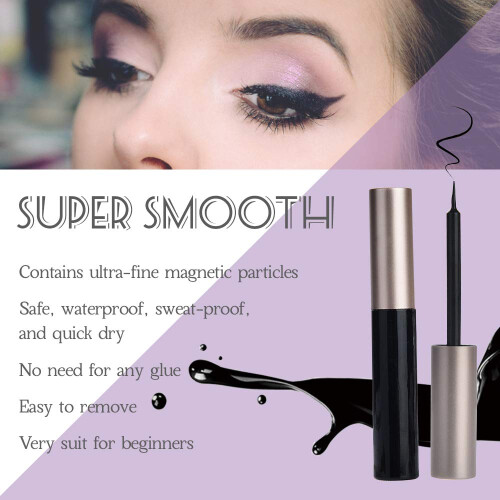 Μαγνητικές βλεφαρίδες με κιτ eyeliner, Extension ψεύτικων βλεφαρίδων φυσικής εμφάνισης, 2