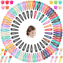 Presilhas de cabelo coloridas sortidas, com fecho de pressão antiderrapante, acabamento brilhante, fáceis de transportar e usar para mulheres e