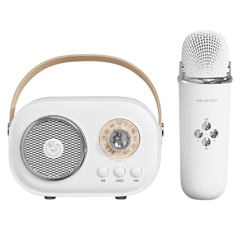 Portable Karaoke Speaker  Multifunctional Karaoke System  Small Karaoke Machine White