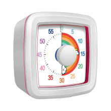 Silent Study Timer, Kids Time Management Tool, Mechanical  No Batteries, White
