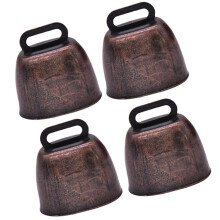 Cow Bells 4 Pack Small Rustic Iron Bells For Farm Animals Hanging Noise Makers Sporting Events Craft Ornaments