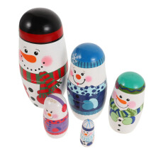 Snowman Stacking Dolls, HandPainted Winter Decoration and Christmas Gift
