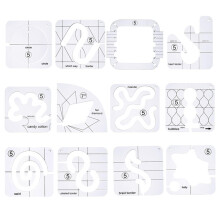 12 Pieces Sewing Patchwork Ruler Acrylic Sewing Tool Set DIY Sewing Tools Embossing Die Set for DIY Machinery Quilting