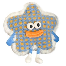 Oreiller mignon de canapé de modèle d'étoile avec le tissu-Bleu