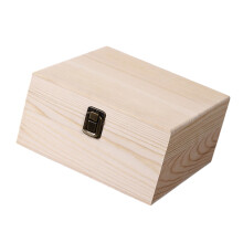Boîte à bijoux en bois naturel, couvercle à-M Couleur du bois
