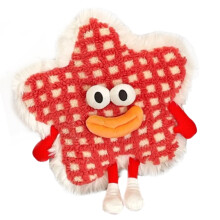 Multifunctional Star Shape Throw Pillow Funny 3D Sausage-Red