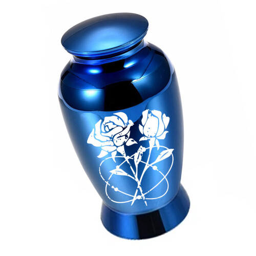Elegant Pet Ashes Container Cremation Urn Secure Loss Pet-Blue