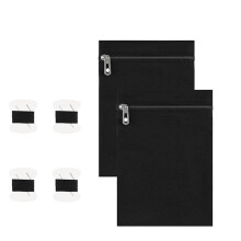 2 stuks verborgen ingenaaide zak met ritssluiting, canvas