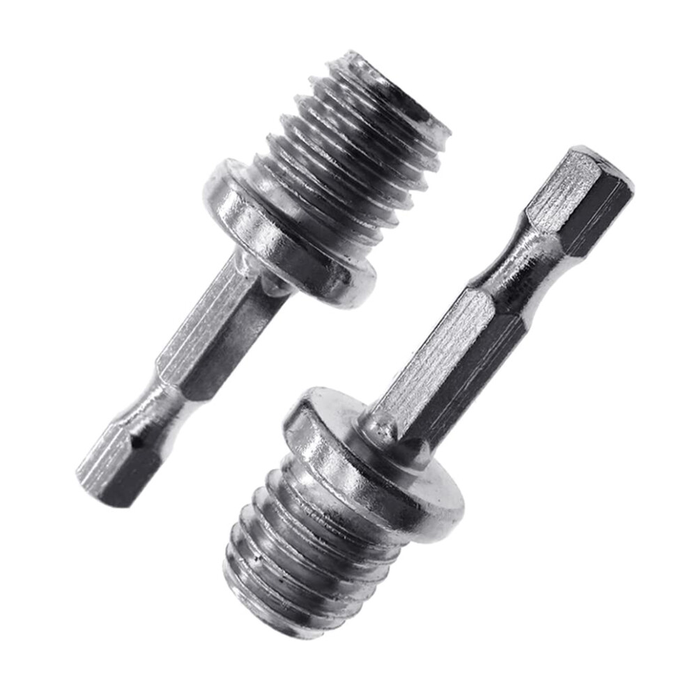 Hexagon Drill Chuck Connecting Rod Adapter 2 Pcs Set 1/4 M14 Polishing Disc Connection Hexagon Connecting Rod Accessory 9365049952743