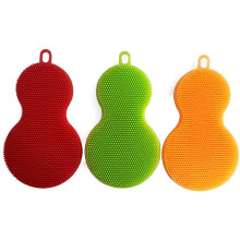 Hygienic Silicone Sponge, Dish Washing, Kitchen Gadget, BPA Free, Scratch Free, Flexible Bristles, Non-Stick (Pack Of 3)