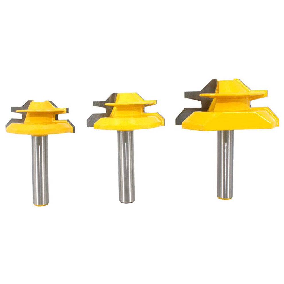 3 Pieces 6Mm Shank 45 Degree Mitre Router Bit Joint Milling Cutter Tenon Milling Cutter Woodworking Tool 9365049953023