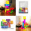 Φτιαγμένα σε DIY Tangram Light Blocks, 7-χρώμα LED στοιβαζόμενο νυχτερινό φως, επαγωγική 6