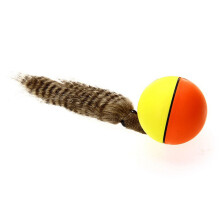 Jouet pour animaux de compagnie en fourrure de lapin véritable, en forme de belette. Amusant et interactif avec un hochet pour un jeu captivant et