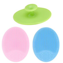Conjunto de escovas de banho para bebês, escova de limpeza facial de silicone para todos os tipos de pele, escova esfoliante em formato de coração