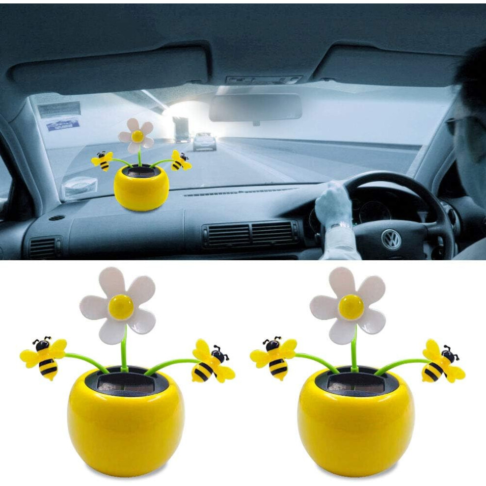 Solar Dancing Figurine With Sunflower Inspired Design, Solar Powered Swinging Motion Toy With Cute Swing Bee Design, Interactive Visual Experience 9405630113471