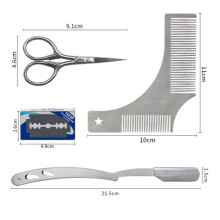 Trousse de toilette de voyage indispensable pour homme, incluse dans les kits d'entretien de la barbe, peigne à barbe en bois et ciseaux à poils de