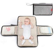 Baby Comfort Travel Mat, Portable Changing Pad for On-the-go Convenience, Baby Shower Gift Essentials with One-hand Operation & Smart Wipes Pocket