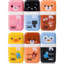 Gommes à motifs d'animaux de dessin animé, avec couvercle et rouleau pour un nettoyage sans dégâts, un cadeau pour enfants qui favorise la