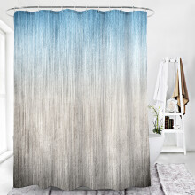 Elegante tenda da bagno, sfumatura blu grigio con protezione della privacy e occhielli rinforzati, tessuti in poliestere impermeabili per un look