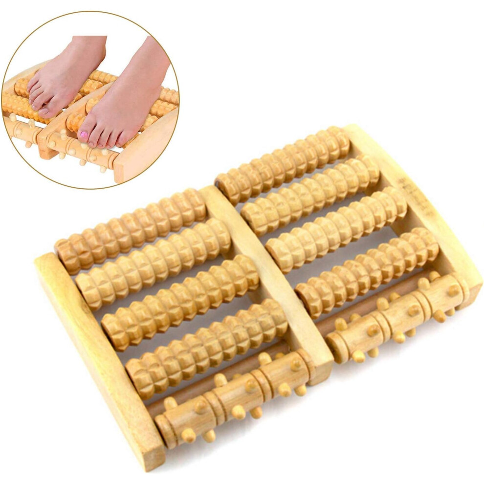 Natural Wooden Foot Massager, Dual Foot Massager Roller For Boosts Circulation And Relieves Muscle Soreness, Ergonomic Design Comprehensive User