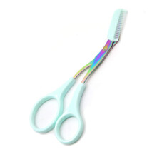 Tesoura para Sobrancelhas Brow Perfection, Ferramenta de Maquiagem com Cabo Antiderrapante, Design Curvo para Precisão, Leve e Portátil para Homens