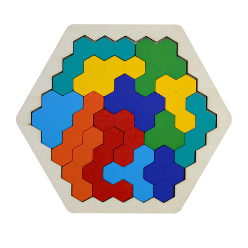 Εξάγωνο παζλ Tangram, ξύλινα παιχνίδια για παιδιά και ενήλικες, παιχνίδια μυαλού με