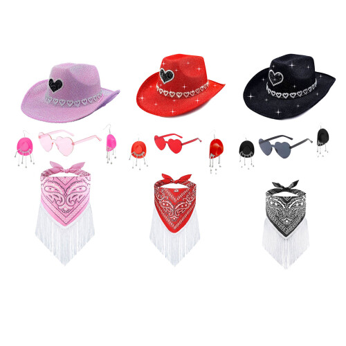 Ensemble de chapeaux de cowboy polyvalents, pour la-Rose 1