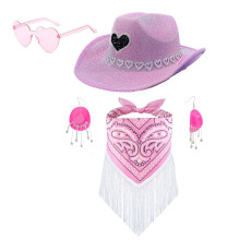 Easy Wear Party Hat Scarf Collection Feature Love Design-Pink