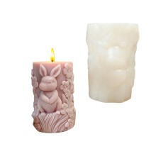 Hase Zylinder Kerze Silikonform Ostern geprägte-A