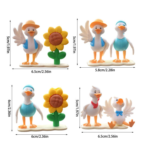 Packung mit 4 Enten-Motiven, Kunstharz-Kunsthandwerksfiguren, 1