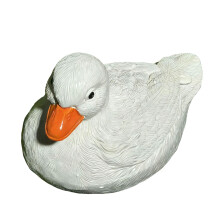 L'ornement harmonieux de canard flottant en résine crée-Blanc