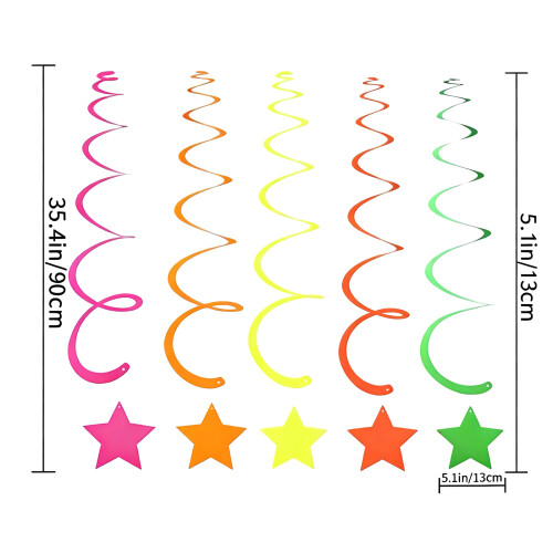 Décorations de plafond en forme d'étoile fluorescente, ornement 2