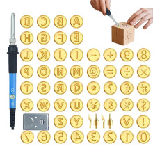 Woodburning Engraving Tool with Alphabet Number Stamps, Adjustable Soldering Iron