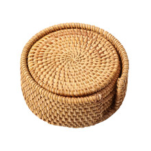 6piece/set rattan woven coasters, round dishware, table mat, dinnerware set, cup holder for home and bar, 10 cm (13 cm) 13cm.