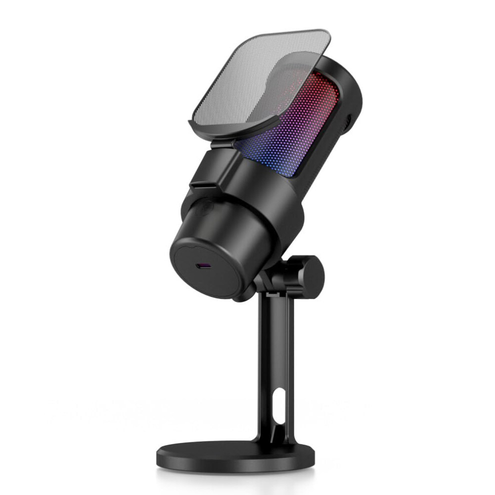 Usb Gaming Microphone Kit With Rgb Lighting, Cardioid Usb Computer Mic, Tripod, For Gaming, Streaming, Meetings (Black) Black 9189345056956