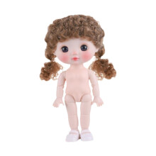 21cm BJD Girl Doll Action Figure Body Playset Educational Beautiful Smooth Hair Makeup Doll with Shoes for Kids Gift Holiday, Style D