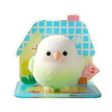 Soft Textured Resin Bird Sculpture Office Tabletop-white green