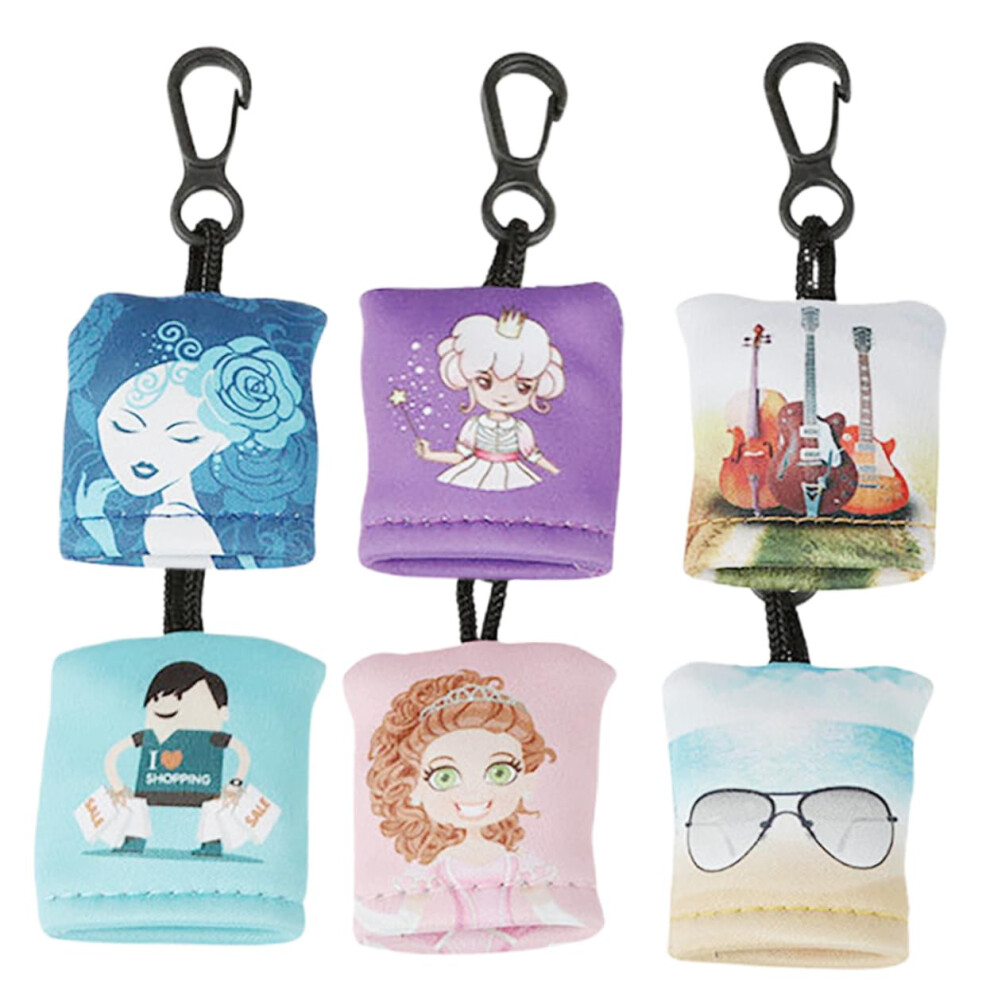 Keychain Eyeglass Cleaning Cloths, 6Pcs Microfiber Lens Wipes for Phone Screens, Cameras, Tablets, Compact Cleaning