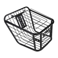 Rear Bike Basket Black Metal Large Capacity for Dogs and Groceries Secure Rear Seat Mount