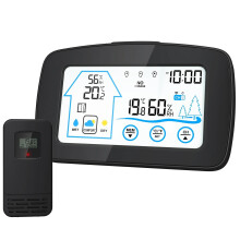 Weather Thermometer Digital Weather Station Backlight Touch Screen Temperature Humidity Meter Clock
