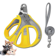 Cat Harness Outdoor Model H, Cat Explorer Harness, Adjustable Soft Mesh Vest With Reflective Safety Strips
