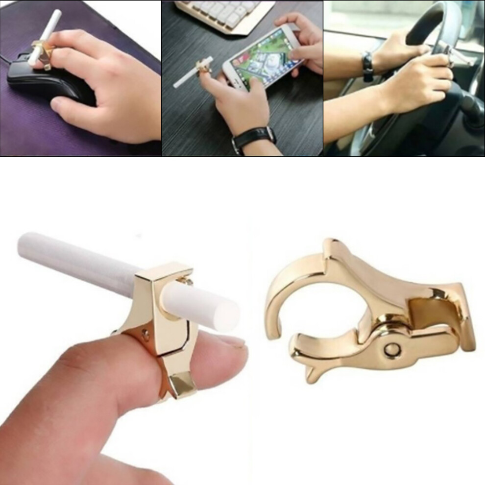 Zinc Alloy Cigarette Holder & Finger Ring Smoking Accessory 3.5cm