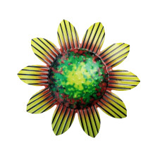 Décoration murale florale en métal multicolore, œuvre d'art florale en métal de qualité supérieure pour l'intérieur et l'extérieur,
