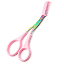 Aparador de Sobrancelhas Profissional, Tesoura de Sobrancelhas em Aço Inoxidável para Homens e Mulheres, Modelador de Sobrancelhas com Lâmina