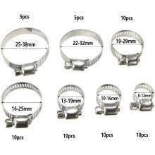 Edelstahl-Schlauchschellen-Set, verstellbare Schneckengetriebeschellen 8–38 mm für Kfz-Sanitär- und Industrieanwendungen, rostbeständiges,