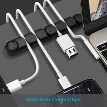 Rangement de câbles adhésif en silicone, 2 clips organisateurs de câbles pour la gestion des câbles sous le bureau, matériau non toxique,
