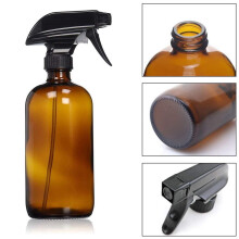 Flacons pulvérisateurs en verre ambré écologiques de 500 ml, lot de 4 avec buse réglable et effet nettoyant, parfaits pour les huiles