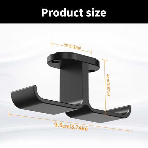 Sturdy Double Headphone Hook Under Desk Holder Stand for 2