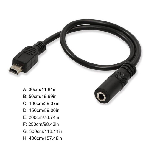 Mini USB To 3.5mm Headphone Adapter Cable For Microphones-0.5M 2